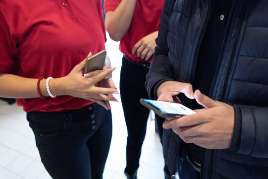 Event QR code ticket scanning before begining of business conference