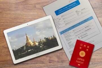 新型コロナの陰性証明、パスポートを持って海外旅行ミャンマー
