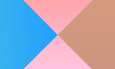 peach background with blue and brown triangles facing each other