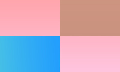 peach background with two blue and brown squares