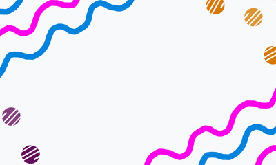 white background with colorful waves and circles