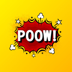 Naklejka premium Comic word Boom. Comics speech bubble template. Cartoon style comic dialog cloud. Pop art explosion. Vector illustration.