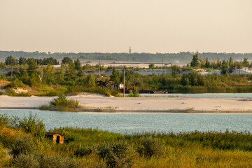 landscape with lake and grass