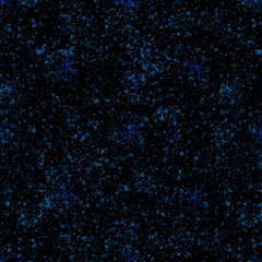 Hand Drawn Snowflakes Christmas Seamless Pattern. Subtle Flying Snow Flakes on chalk snowflakes Background. Actual chalk handdrawn snow overlay. Unique holiday season decoration.