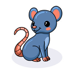 Cute little mouse cartoon sitting