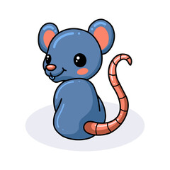 Cute little mouse cartoon sitting