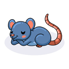 Cute little mouse cartoon sleeping