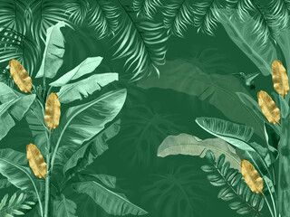 design for green flowers art wallpaper