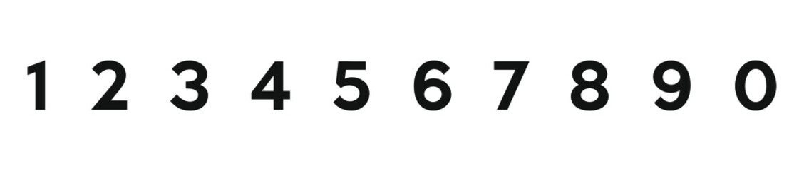 Numbers set. Vector illustration.