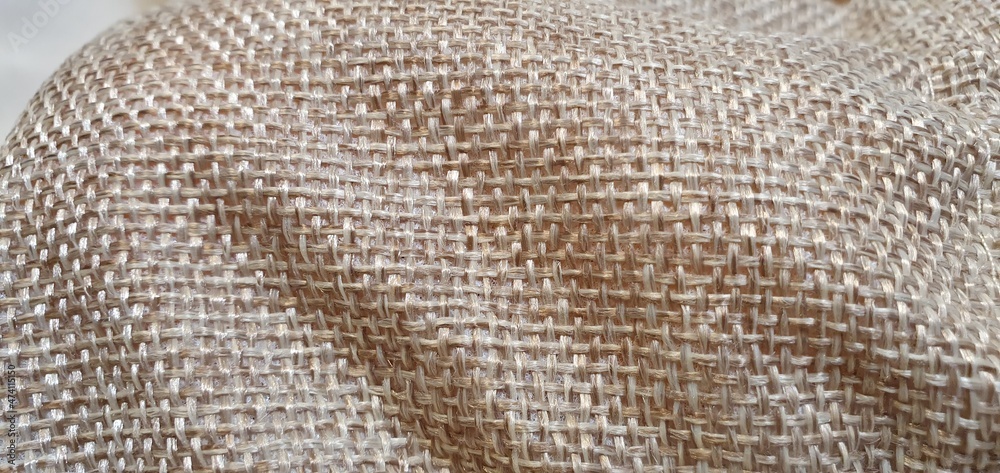 Wall mural burlap texture. burlap material background and texture. brown mesh material.