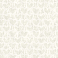 Fototapeta premium Light gray tonal linen texture. Soft furnishing light burlap cover. Neutral beach wedding background. Coastal cottage fabric textile with irregular woven style. High quality raster jpg swatch.