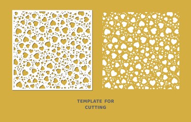 Template for laser cutting, wood carving, paper cut. Square pattern for cutting. Decorative panel  stencil.