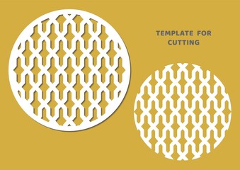 Template for laser cutting, wood carving, paper cut. Circle pattern for cutting. Decorative panel  stencil.