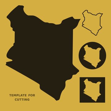 Kenya Map Template For Laser Cutting, Wood Carving, Paper Cut. Silhouettes For Cutting. Kenya Map Stencil.