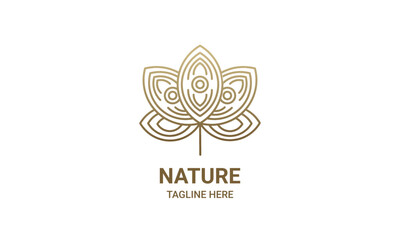 flower logo in linear style