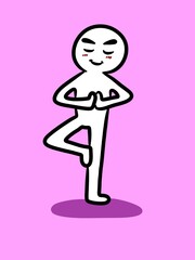 cute man cartoon on pink background