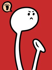 cute cartoon on red background