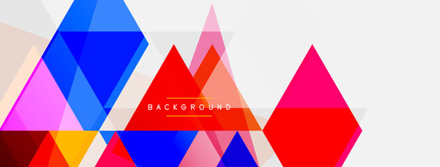 Color triangles composition, geometric abstract background. Techno or business concept, pattern for wallpaper, banner, background, landing page
