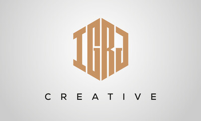 letters IGRJ creative polygon hexagon logo victor template