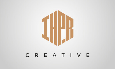 letters IHPR creative polygon hexagon logo victor template