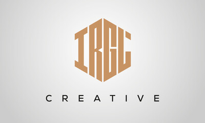 letters IRGL creative polygon hexagon logo victor template