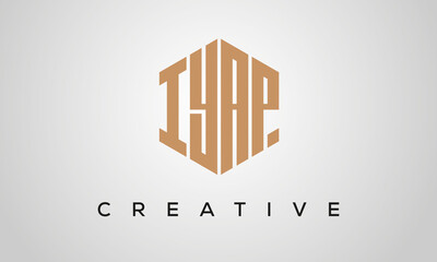 letters IYAP creative polygon hexagon logo victor template