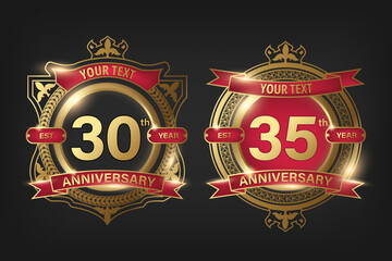 Anniversary badge template with 30th and 35th
