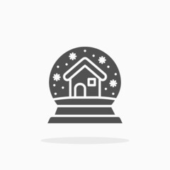 Fototapeta premium Snowglobe with house icon. Solid or glyph style. Vector illustration. Enjoy this icon for your project.