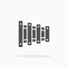 Xylophone icon. Solid or glyph style. Vector illustration. Enjoy this icon for your project.