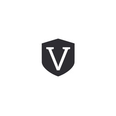 Initial letter V logo template design