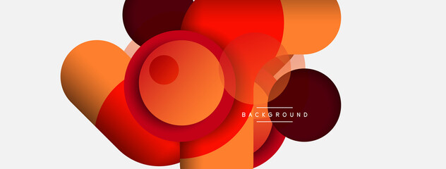 Vector round shapes circles minimal geometric background. Vector illustration for wallpaper banner background or landing page