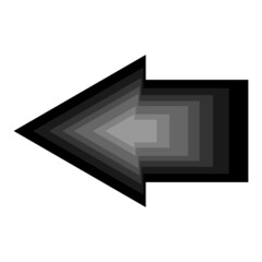 Left arrow icon. Black and gray color sign. Business art design. Navigation background. Vector illustration. Stock image.
