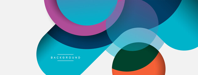 Obraz premium Vector round shapes circles minimal geometric background. Vector illustration for wallpaper banner background or landing page