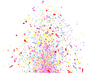 Confetti on isolated white. Geometric background with glitters. Pattern for design. Print for flyers, posters, banners and textiles. Greeting cards. Luxury texture. Wrapping paper