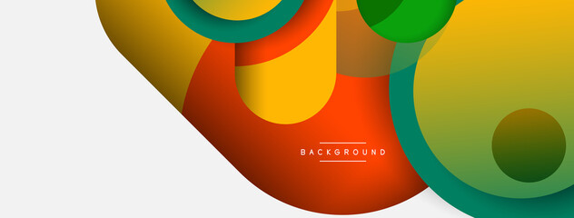 Vector round shapes circles minimal geometric background. Vector illustration for wallpaper banner background or landing page