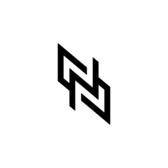 abstrack shape letter N logo vector