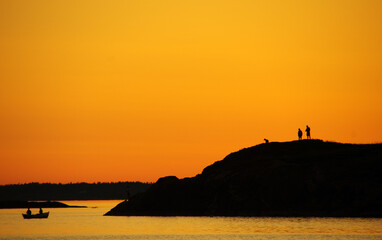 Fototapeta na wymiar Sunset activities, Kristianssund, Norway. 