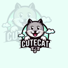 Cute Cat Mascot Logo