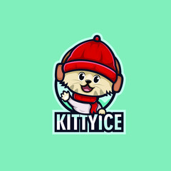 Kitty Ice Cat Cartoon Logo