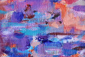 Multicolored texture painting. Abstract art painting. Abstract art background. Acrylic on canvas. Rough brushstrokes of paint.