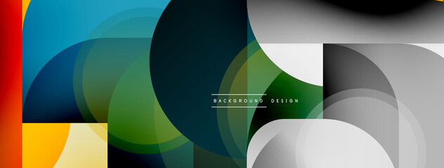 Round triangle shapes lines and circles. Geometric vector illustration for wallpaper banner background or landing page