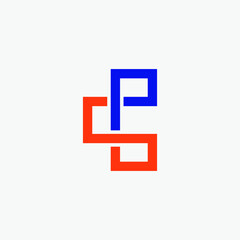Initial letter SP with three boxes form a triangle.