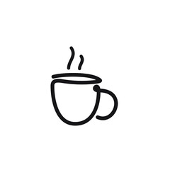 coffee cup line drawing vector