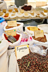 Obraz na płótnie Canvas Spices for sale at a French farmer's market