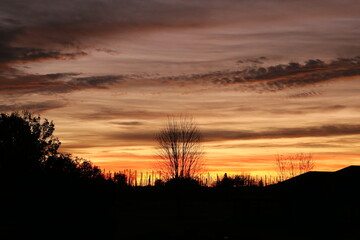 Sunrise with cloudy skies