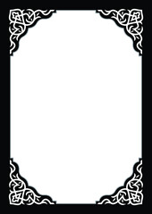 Border Frame Design with Floral Style Corner Decoration