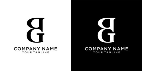 BG or GB initial letter logo design vector. - obrazy, fototapety, plakaty