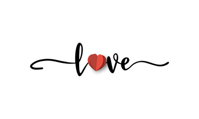 Love word hand drawing lettering