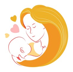 Motherhood and care for newborn child, mom and kid