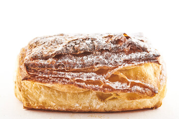 Cream cheese bread on a white background 